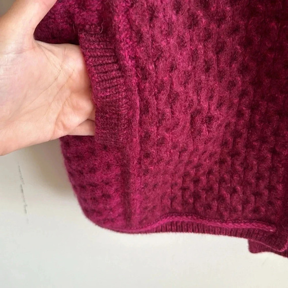 Aran crafts pink Two Tone Merino Wool Coat cardigan - Picture 6 of 8